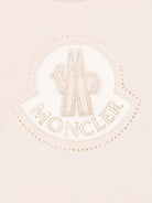 Felpa per bambina Moncler Enfant rosa con applicazione logo - Rubino Kids