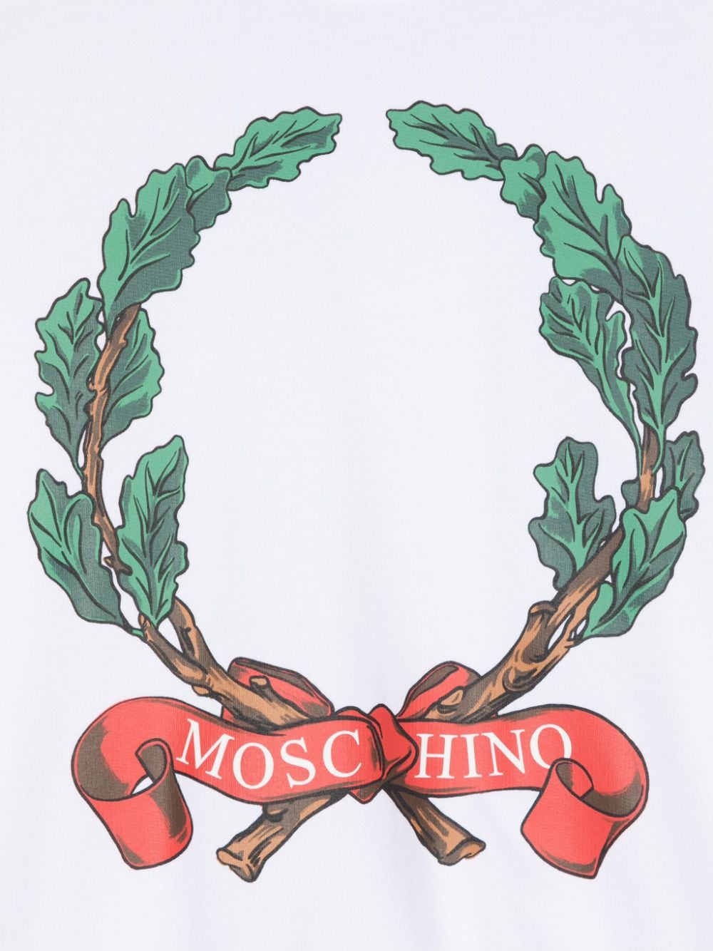 Felpa per bambina Moschino Kids bianco con stampa logo sul davanti - Rubino Kids