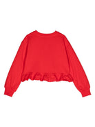 Felpa per bambina Moschino Kids rosso con orlo svasato - Rubino Kids