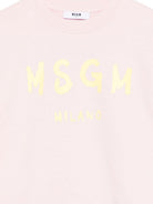 Felpa per bambina MSGM Kids rosa con stampa logo - Rubino Kids