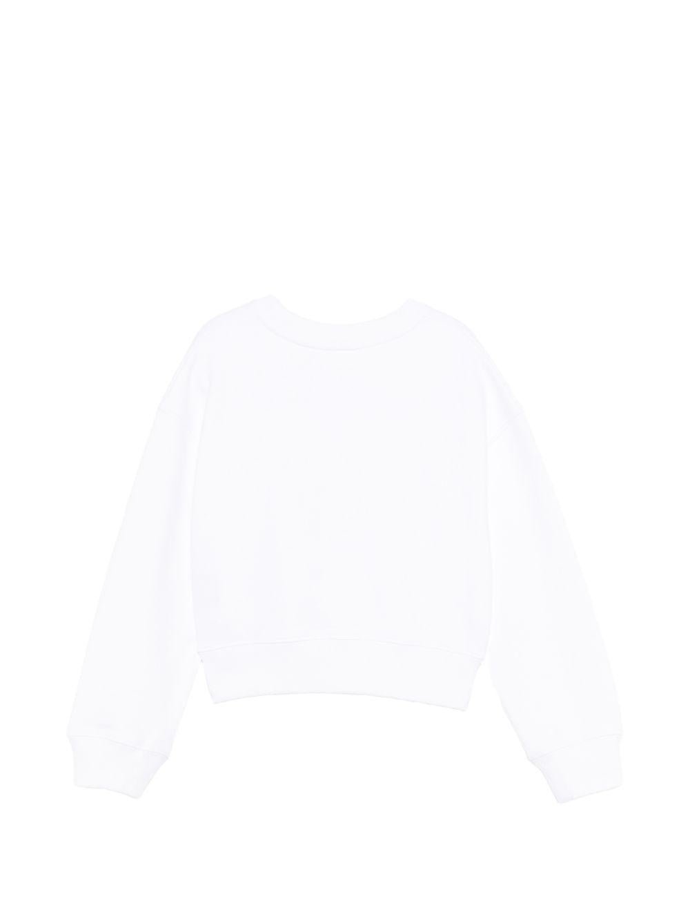 Felpa per bambina Off - White Kids bianca con stampa grafica floreale sul davanti - Rubino Kids