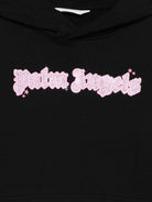 Felpa per bambina Palm Angels Kids nero con cappuccio decorato<BR/> - Rubino Kids