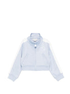 Felpa per bambina Stella McCartney Kids azzurra con dettaglio a righe - Rubino Kids