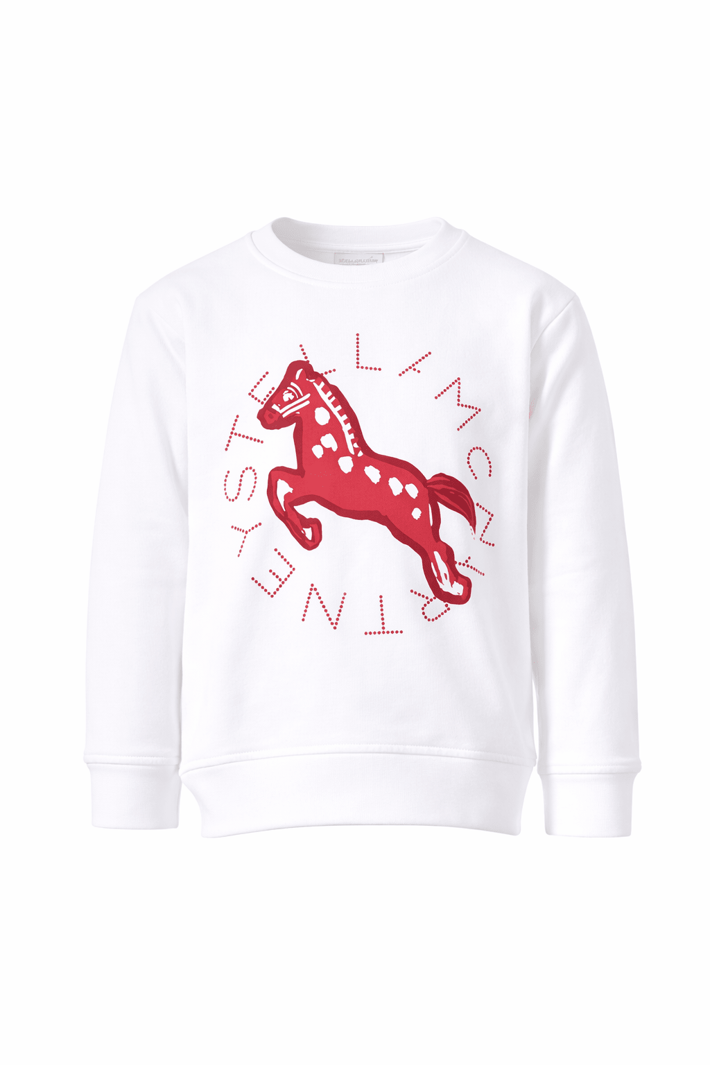 Felpa per bambina Stella McCartney Kids bianca con stampa cavallo - Rubino Kids