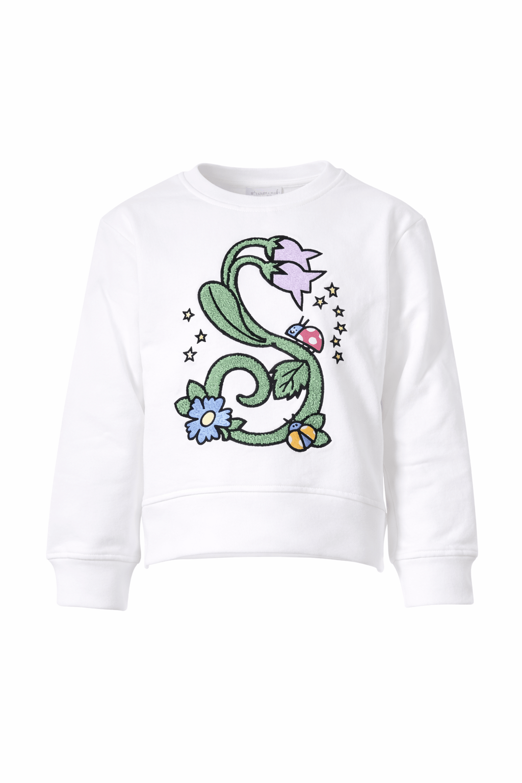Felpa per bambina Stella McCartney Kids bianca con stampa floreale - Rubino Kids