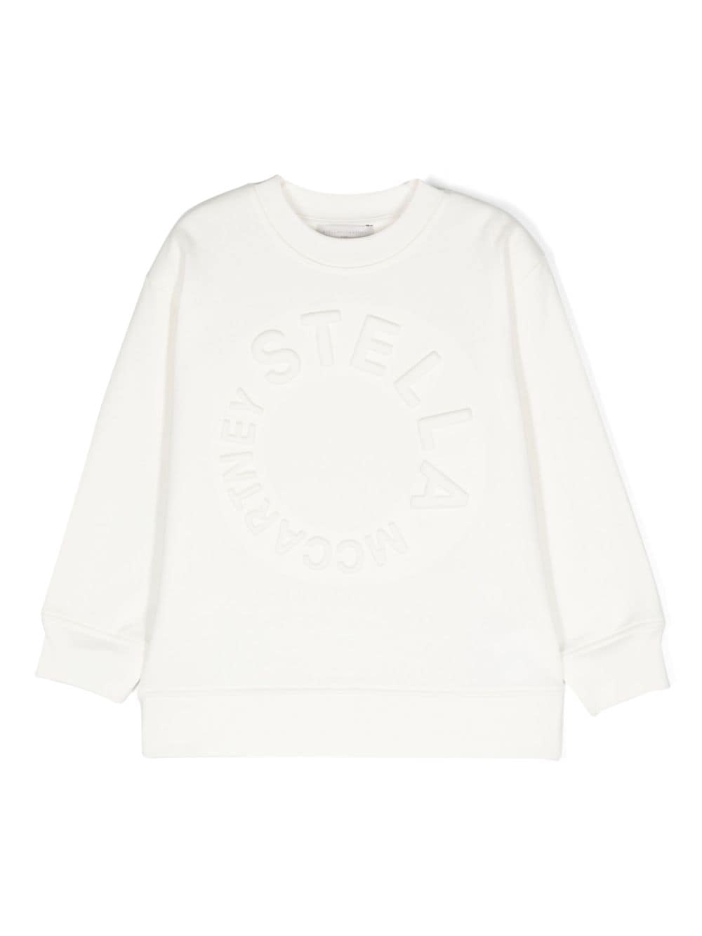 Felpa per bambina Stella McCartney Kids bianco con logo goffrato - Rubino Kids