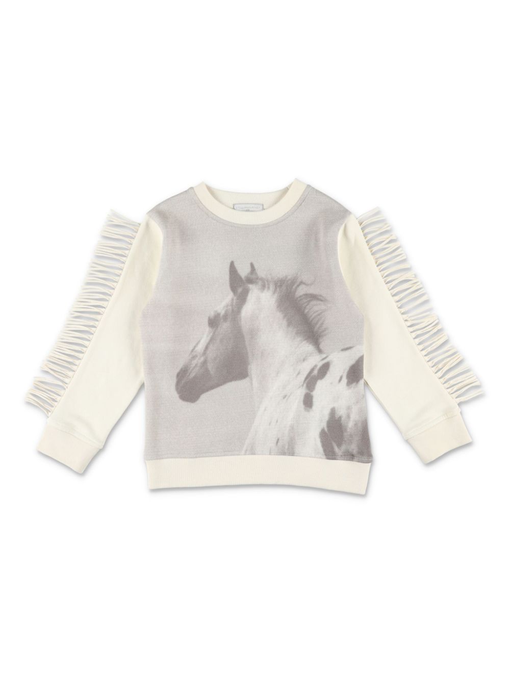 Felpa per bambina Stella McCartney Kids bianco con stampa cavallo - Rubino Kids