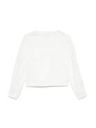 Felpa per bambina Stella McCartney Kids bianco con zip e decorazione sulla manica - Rubino Kids