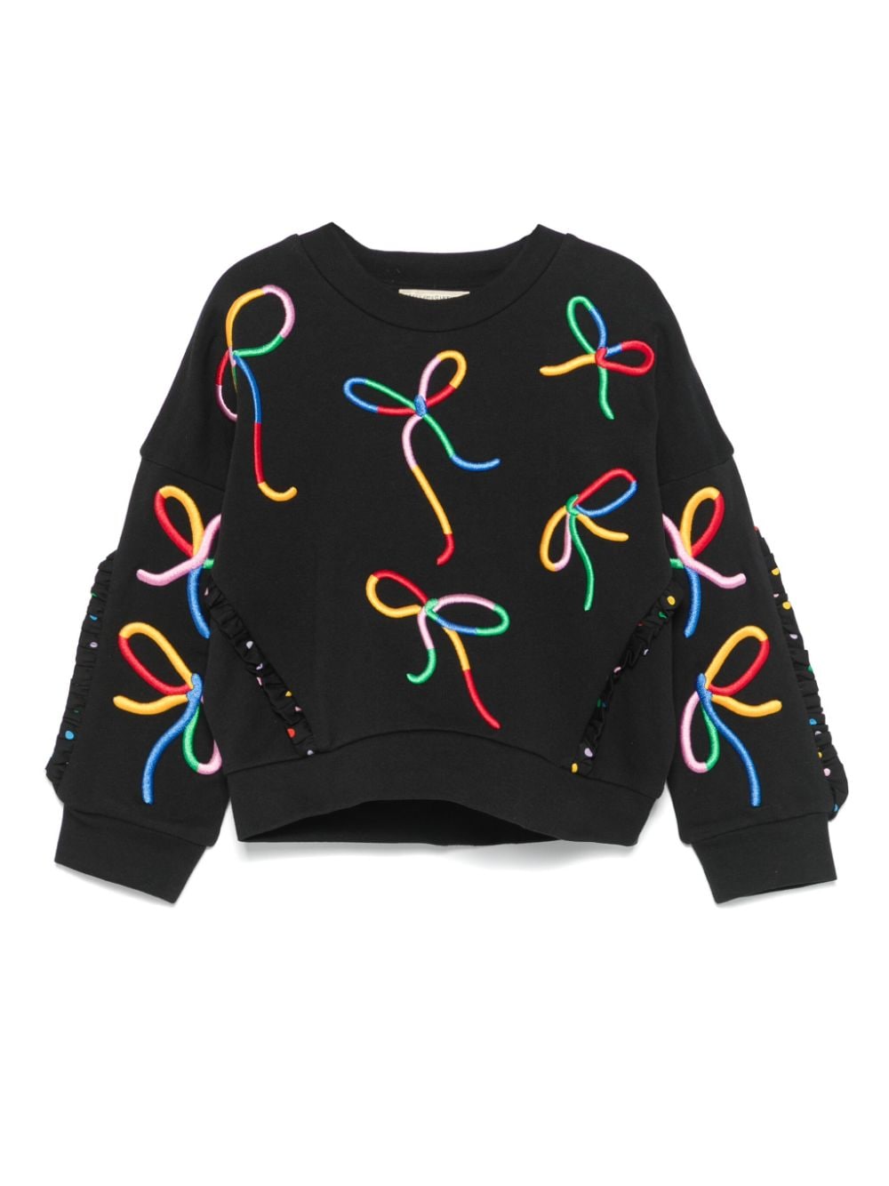 Felpa per bambina Stella McCartney Kids nera con ricamo - Rubino Kids