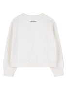 Felpa per bambina The Marc Jacobs Kids bianca con applicazioni a fiore - Rubino Kids