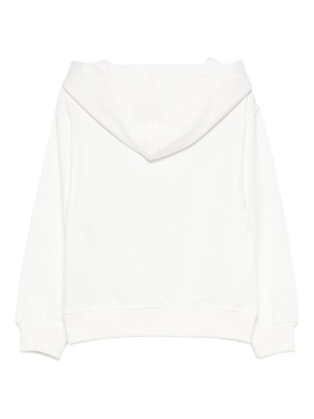 Felpa per bambini Moschino Kids bianca con stampa Teddy Bear - Rubino Kids