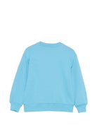 Felpa per bambini MSGM Kids azzurra con stampa logo - Rubino Kids