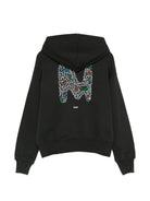 Felpa per bambini MSGM Kids nera con decorazione a strass sul retro - Rubino Kids