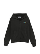 Felpa per bambini MSGM Kids nera con decorazione a strass sul retro - Rubino Kids