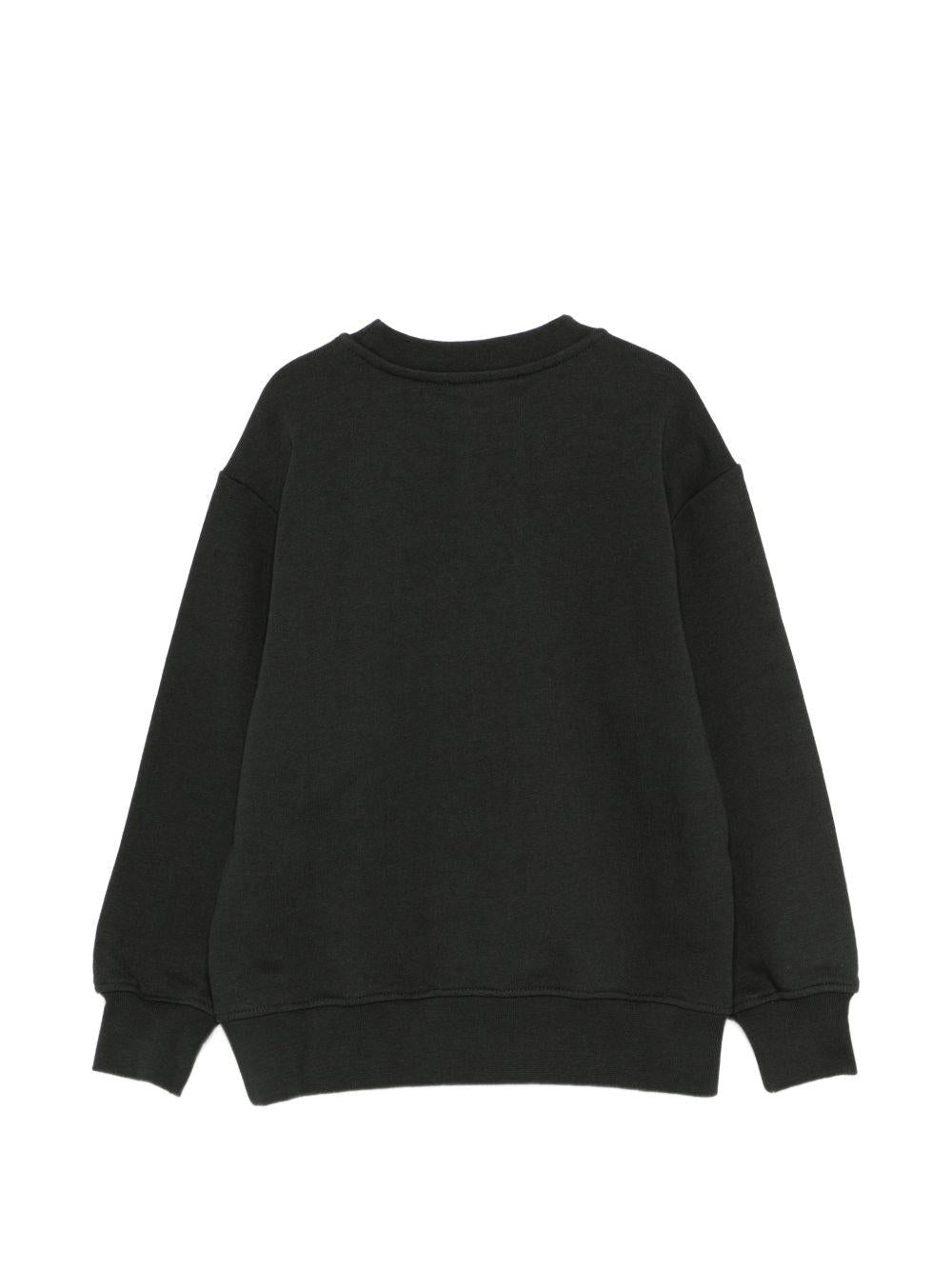 Felpa per bambini MSGM Kids nera con stampa logo sul davanti - Rubino Kids