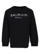 Felpa per bambino Balmain Kids nero con ricamo con logo frontale - Rubino Kids