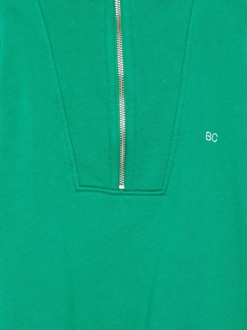 Felpa per bambino Bobo Choses verde con logo B.C e zip frontale - Rubino Kids