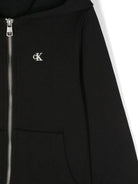 Felpa per bambino Calvin Klein Kids nero in cotone con logo floccato - Rubino Kids