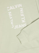 Felpa per bambino Calvin Klein Kids verde in cotone con logo floccato - Rubino Kids