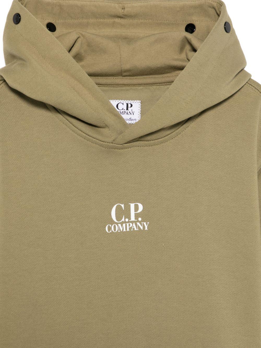 Felpa per bambino C.P. Company Kids verde con logo sul davanti - Rubino Kids