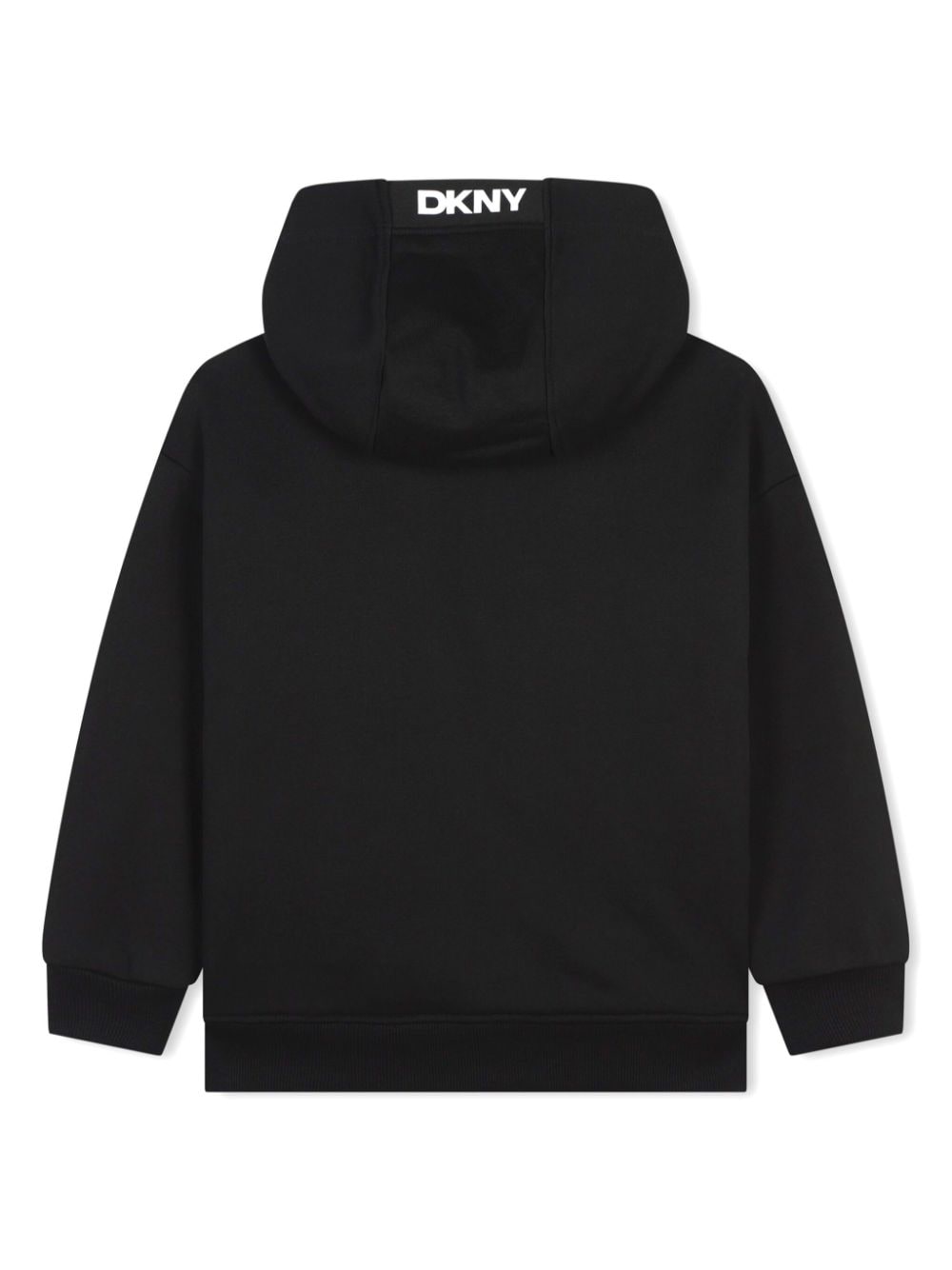 Felpa per bambino Dkny Kids nero con stampa con logo sul cappuccio - Rubino Kids