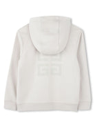 Felpa per bambino Givenchy Kids bianco con cappuccio e chiusura zip - Rubino Kids