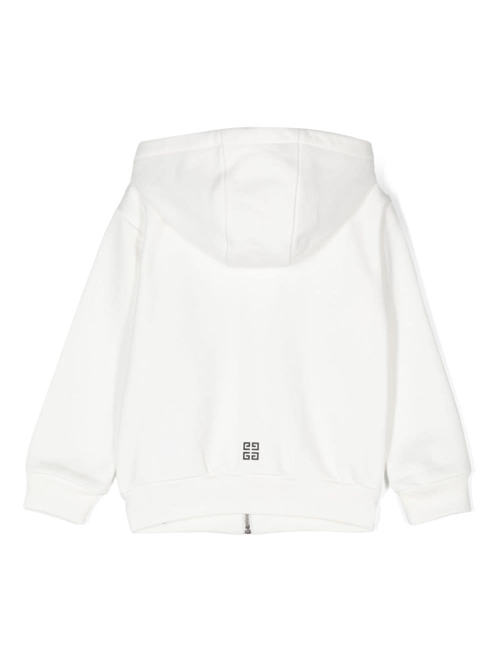 Felpa per bambino Givenchy Kids bianco con cappuccio e zip frontale - Rubino Kids