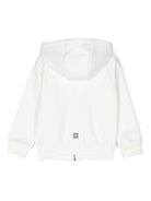 Felpa per bambino Givenchy Kids bianco con cappuccio e zip frontale - Rubino Kids