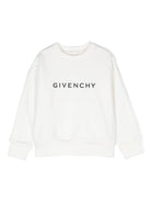 Felpa per bambino Givenchy Kids bianco con stampa logo sul davanti - Rubino Kids