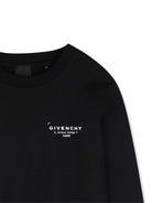 Felpa per bambino Givenchy Kids nera con logo sul davanti - Rubino Kids