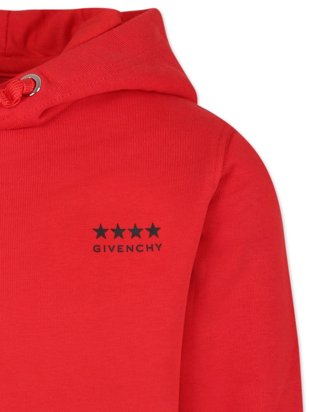 Felpa per bambino Givenchy Kids rosso con cappuccio e stampa con logo sul petto - Rubino Kids