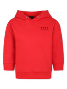 Felpa per bambino Givenchy Kids rosso con cappuccio e stampa con logo sul petto - Rubino Kids