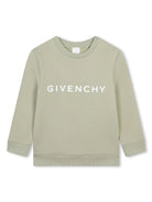 Felpa per bambino Givenchy Kids verde con stampa con logo sul davanti - Rubino Kids