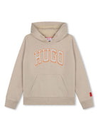 Felpa per bambino HUGO KIDS beige con cappuccio con coulisse - Rubino Kids