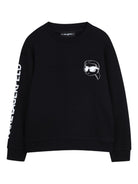 Felpa per bambino Karl Lagerfeld Kids nero con stampa - Rubino Kids