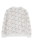 Felpa per bambino Kenzo Kids bianca con stampa logo all - over - Rubino Kids
