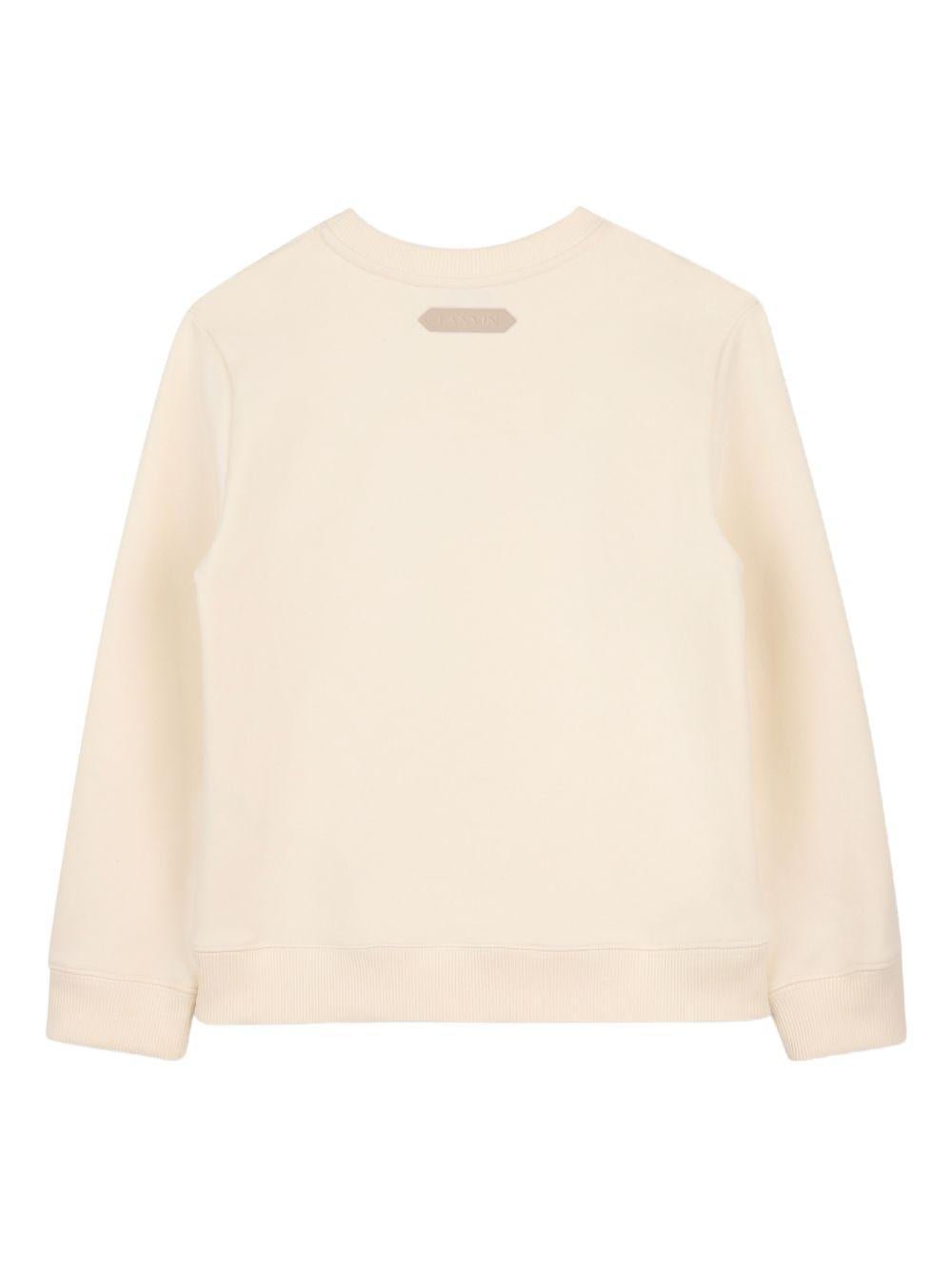 Felpa per bambino Lanvin Enfant beige con logo sul davanti - Rubino Kids
