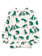 Felpa per bambino Molo beige con stampa Festive Dinos - Rubino Kids