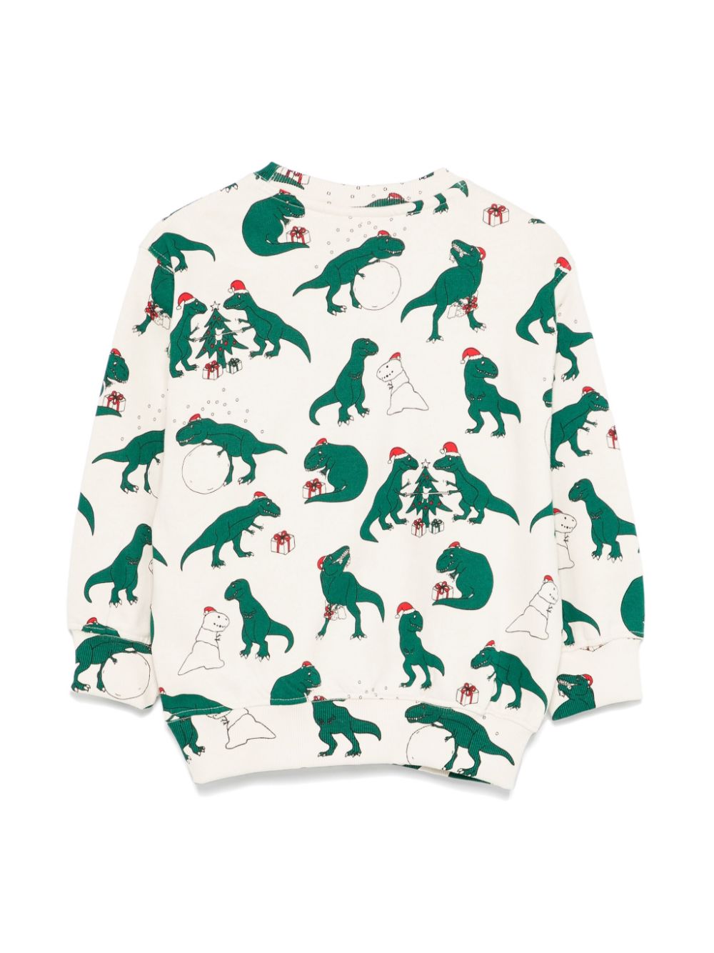 Felpa per bambino Molo beige con stampa Festive Dinos - Rubino Kids