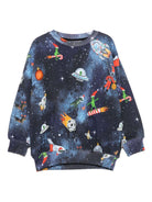Felpa per bambino Molo blu con stampa spaziale - Rubino Kids