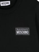 Felpa per bambino Moschino Kids nero con applicazione logo - Rubino Kids