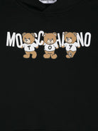 Felpa per bambino Moschino Kids nero con cappuccio con stampa Teddy Bear - Rubino Kids