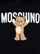 Felpa per bambino Moschino Kids nero con stampa Teddy e cappuccio - Rubino Kids