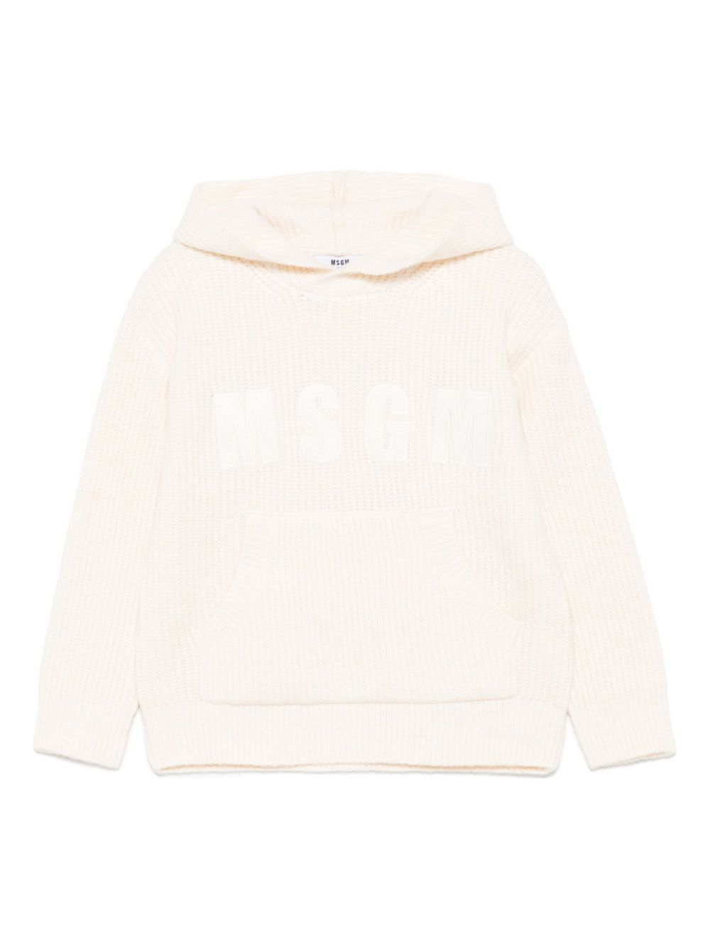 Felpa per bambino MSGM Kids beige con lavorazione in maglia grossa - Rubino Kids