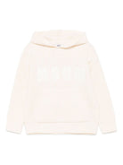 Felpa per bambino MSGM Kids beige con lavorazione in maglia grossa - Rubino Kids