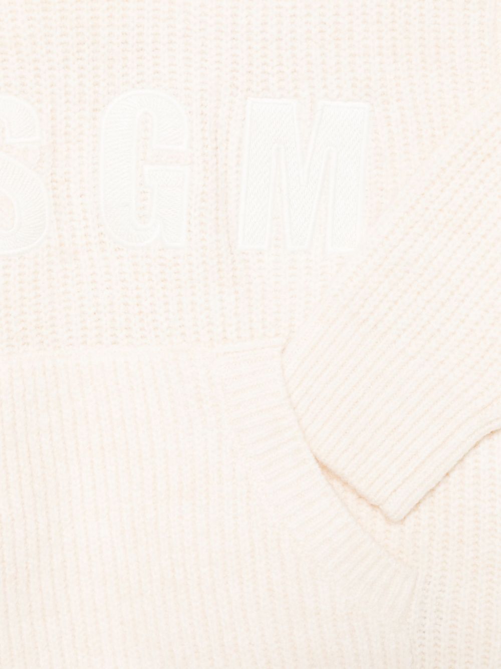 Felpa per bambino MSGM Kids beige con lavorazione in maglia grossa - Rubino Kids