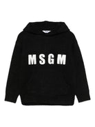 Felpa per bambino MSGM Kids nero con lavorazione in maglia grossa - Rubino Kids