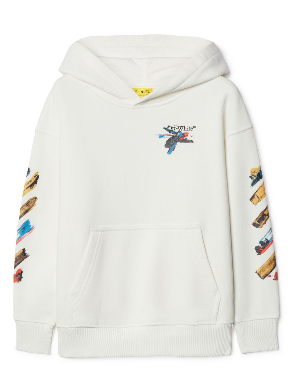 Felpa per bambino Off - White Kids Arrow bianco con cappuccio - Rubino Kids