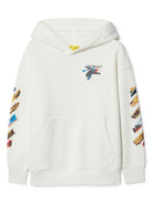 Felpa per bambino Off - White Kids Arrow bianco con cappuccio - Rubino Kids