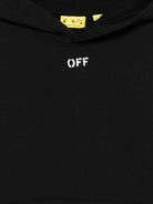 Felpa per bambino Off - White Kids nera con stampa strisce sulle maniche - Rubino Kids